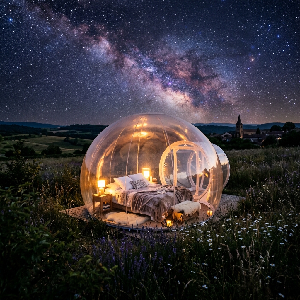 Cabane dans les arbres au cœur de la nature